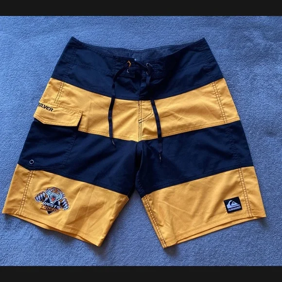 Quiksilver Mens NRL Wests Tigers Boardshorts Embroidered W30” Pre Owned EC - Picture 7 of 8